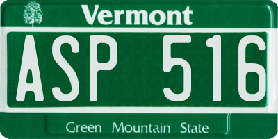 VT license plate ASP516