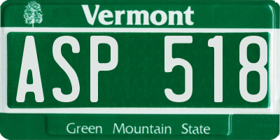 VT license plate ASP518