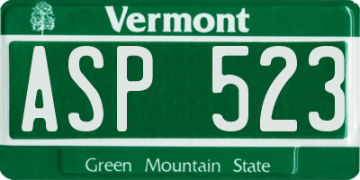 VT license plate ASP523