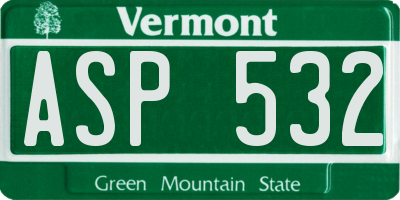 VT license plate ASP532