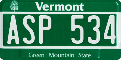 VT license plate ASP534
