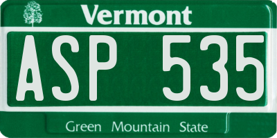 VT license plate ASP535