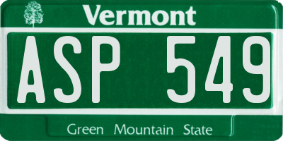 VT license plate ASP549