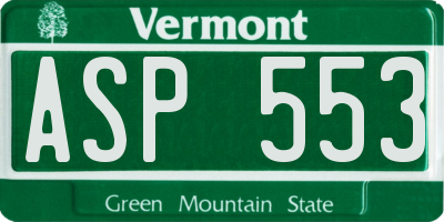VT license plate ASP553