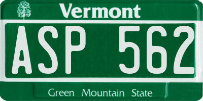 VT license plate ASP562