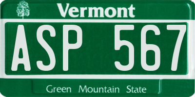 VT license plate ASP567
