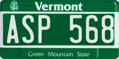 VT license plate ASP568