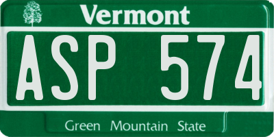 VT license plate ASP574