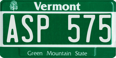 VT license plate ASP575