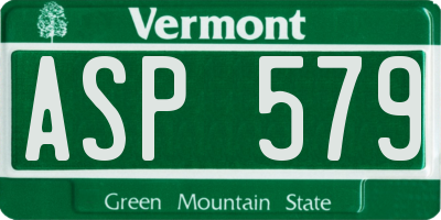 VT license plate ASP579