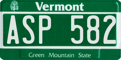 VT license plate ASP582
