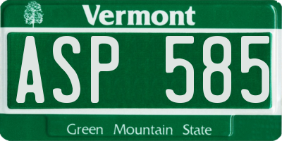 VT license plate ASP585