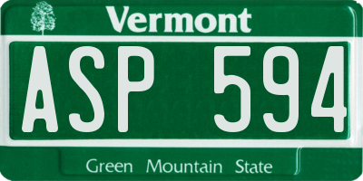 VT license plate ASP594