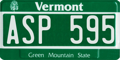VT license plate ASP595