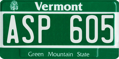 VT license plate ASP605