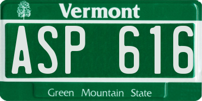VT license plate ASP616