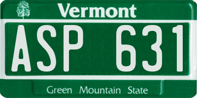 VT license plate ASP631
