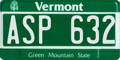 VT license plate ASP632