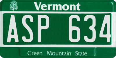 VT license plate ASP634