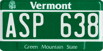 VT license plate ASP638