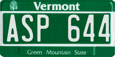 VT license plate ASP644