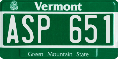 VT license plate ASP651