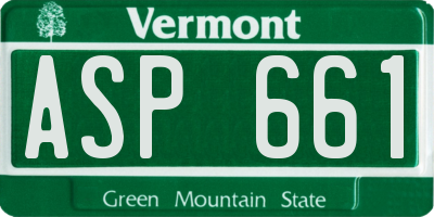 VT license plate ASP661
