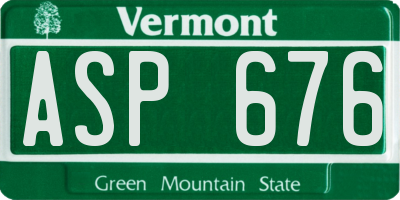 VT license plate ASP676