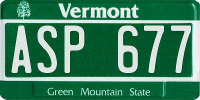 VT license plate ASP677