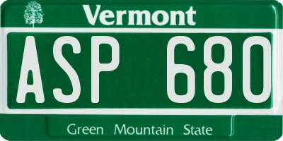 VT license plate ASP680
