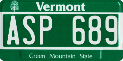 VT license plate ASP689