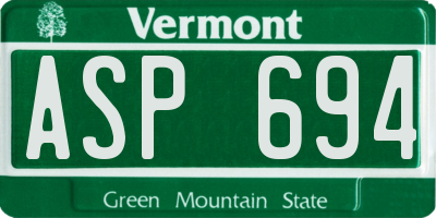 VT license plate ASP694