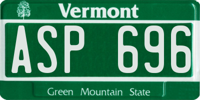VT license plate ASP696