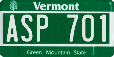 VT license plate ASP701