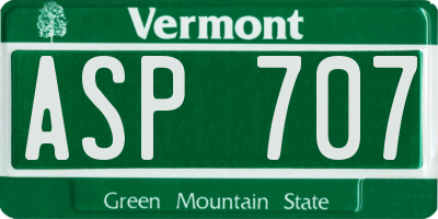 VT license plate ASP707