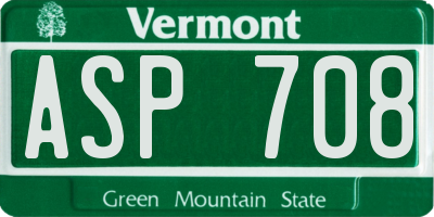 VT license plate ASP708