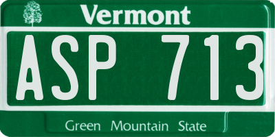 VT license plate ASP713