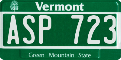 VT license plate ASP723