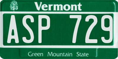 VT license plate ASP729