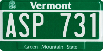 VT license plate ASP731