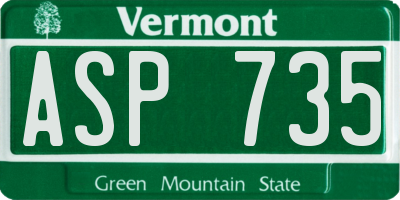 VT license plate ASP735