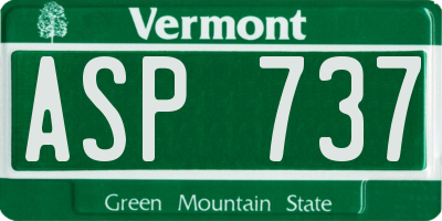 VT license plate ASP737