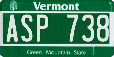VT license plate ASP738