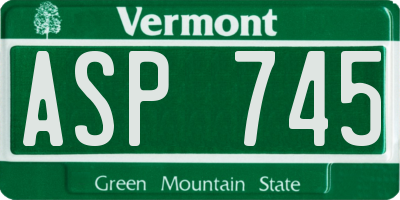 VT license plate ASP745