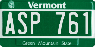 VT license plate ASP761