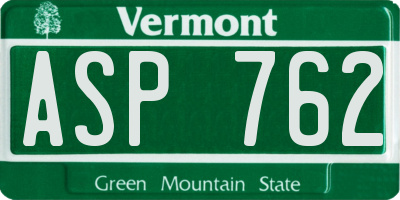 VT license plate ASP762