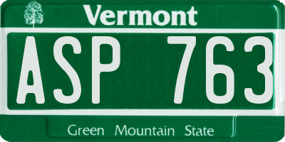 VT license plate ASP763
