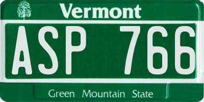 VT license plate ASP766