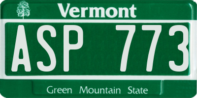 VT license plate ASP773
