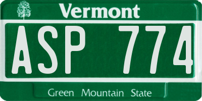 VT license plate ASP774